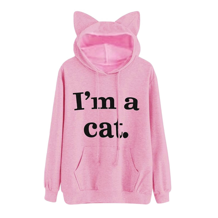 I AM A CAT Printed Hoodie